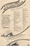 Il Nuovo Libro Del Bambino GLAXO... - Pubblicitï¿½ Del 1932 - Vintage Advert - Publicités