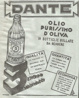 DANTE Olio Purissimo D'oliva - Pubblicitï¿½ Del 1932 - Vintage Advertising - Advertising