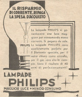 Lampade PHILIPS - Pubblicitï¿½ Del 1932 - Vintage Advertising - Advertising