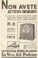 Radio Di Lusso Mod. R.5 La Voce Del Padrone - Pubblicitï¿½ Del 1932 - Advert - Publicités