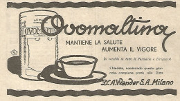 OVOMALTINA Mantiene La Salute... - Pubblicitï¿½ Del 1933 - Vintage Advert - Advertising