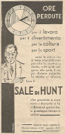 Sale Di HUNT - Ore Perdute... - Pubblicitï¿½ Del 1933 - Vintage Advertising - Publicités