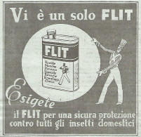 Vi ï¿½ Un Solo FLIT... - Pubblicitï¿½ Del 1933 - Vintage Advertising - Publicités