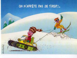 Daniel MENNEBEUF Maboules...de Neige DM 24 On N'arrete Pas De Tirer, Skieur Tiré Par Moto Neige A Chenilles? - Other & Unclassified