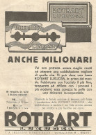 Lamette ROTBART Luxuosa - Anche Milionari... - Pubblicitï¿½ Del 1933 - Ad - Publicités