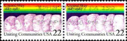 USA Poste Obl Yv:1707 Mi:1881 United Way Uniting Communities Paire (Obl.mécanique) - Used Stamps