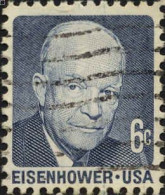USA Poste Obl Yv: 897 Mi:1005yA Dwight David Eisenhower (Lign.Ondulées) - Used Stamps