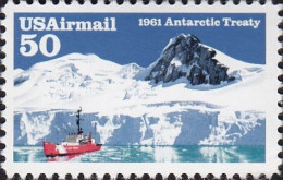 USA Avion Obl Yv:123 Mi:2148 1961 Antarctic Treaty (Obli. Ordinaire) - 3a. 1961-… Usados