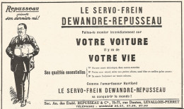 Le Servo-Frein Dewandre-Repusseau - Pubblicitï¿½ Del 1926 - Old Advertising - Advertising