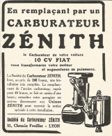 Carburatore Zï¿½nith - Pubblicitï¿½ Del 1926 - Old Advertising - Advertising