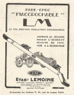 Paraurti LM - Lemoine - Pubblicitï¿½ Del 1926 - Old Advertising - Advertising