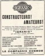 Appareils Radio IGRANIC - Pubblicitï¿½ Del 1926 - Old Advertising - Publicités