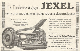 Tondeuse ï¿½ Gazon JEXEL - Pubblicitï¿½ Del 1926 - Old Advertising - Publicités