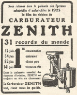 Carburatore Zï¿½nith - Pubblicitï¿½ Del 1926 - Old Advertising - Advertising