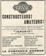 Appareils Radio IGRANIC - Pubblicitï¿½ Del 1926 - Old Advertising - Advertising