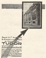 Accumulateur TUDOR - Pubblicitï¿½ Del 1926 - Old Advertising - Publicités