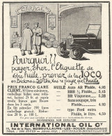 International OIL - Pubblicitï¿½ Del 1926 - Old Advertising - Publicités