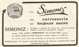 SIMONIZ - Pubblicitï¿½ Del 1926 - Old Advertising - Advertising