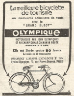 Bicicletta OLIMPIQUE Vince Ai Giochi Olimpici - Pubblicitï¿½ Del 1926 - Ad - Publicités
