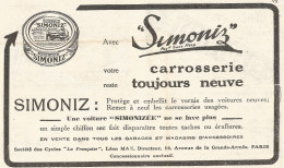 SIMONIZ - Pubblicitï¿½ Del 1926 - Old Advertising - Publicités