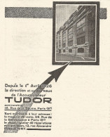 Accumulateur TUDOR - Pubblicitï¿½ Del 1926 - Old Advertising - Advertising