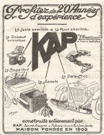 KAP - La Jante Amovible & La Roue Amovible - Pubblicitï¿½ Del 1926 - Old Ad - Reclame