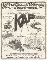 KAP - La Jante Amovible & La Roue Amovible - Pubblicitï¿½ Del 1926 - Old Ad - Publicités