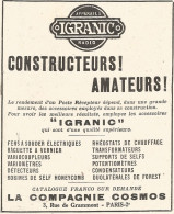 Appareils Radio IGRANIC - Pubblicitï¿½ Del 1926 - Old Advertising - Reclame