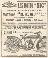 Motocicletta SIC - Motore D.K.W. - Pubblicitï¿½ Del 1925 - Old Advertising - Reclame