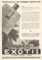 Profumo EXOTIS Di Sauzï¿½ Frï¿½res - Paris - Pubblicitï¿½ Del 1933 - Old Advert - Advertising