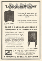 La Voce Del Padrone - Radio Grammofono R. 6 Bis - Pubblicitï¿½ Del 1933 - Ad - Advertising
