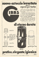 Astuccio Per Sapone Da Barba GIBBS - Pubblicitï¿½ Del 1933 - Old Advertising - Reclame