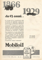 MOBILOIL - Da 63 Anni... - Pubblicitï¿½ Del 1929 - Old Advertising - Advertising