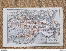 Pianta O Piantina Del 1939 La Città Di Ascoli Piceno Marche T.C.I. - Geographische Kaarten