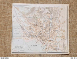 Pianta O Piantina Del 1918 La Città Di Cagliari Sardegna T.C.I. - Geographical Maps