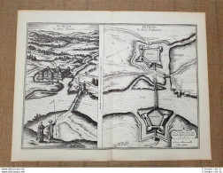 Veduta Della Città Di Petrinja Croatia Anno 1618 Braun E Hogenberg Ristampa - Carte Geographique