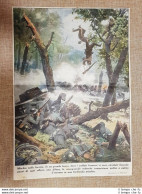 Retrocopertina La Domenica Del Corriere 1940 Tedeschi Vs Francesi WW2 Guerra - Altri & Non Classificati