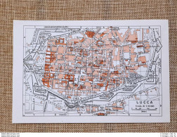 Pianta O Piantina Del 1939 La Città Di Lucca Toscana T.C.I. - Landkarten