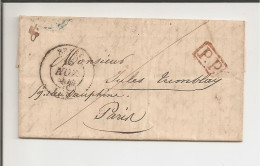 Lettre De Broc (Alpes-Maritimes)  Pour Paris De 1840 - PP Rouge - 1849-1876: Période Classique