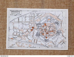 Pianta O Piantina Del 1939 La Città Di Grosseto Toscana T.C.I. - Carte Geographique