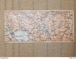 Carta Geografica O Cartina Del 1926 Lago Fucino Sulmona Pratola Abruzzzo T.C.I. - Cartes Géographiques
