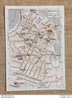 Pianta O Piantina Del 1937 La Città Di Mantova Lombardia T.C.I. - Mapas Geográficas