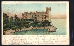 Cartolina Triest, Miramare, Blick Auf Das Schloss  - Trieste