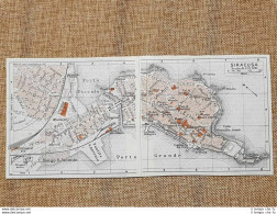 Pianta O Piantina Del 1940 La Città Di Siracusa Sicilia T.C.I. - Mapas Geográficas