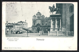 Cartolina Venezia, Monumento Colleoni E Ospitale Civile  - Venezia