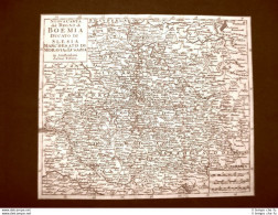 Carta Geografica O Mappa Del 1740 Boemia Slesia Moravia Lusazia Isac Tirion Rara - Landkarten