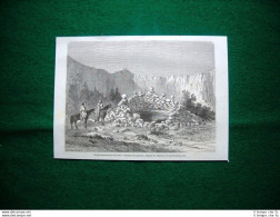 Gravure Année 1860 Source Sacrées Près De Zuni - Fonte Sacra Vicino Zuni - Ante 1900