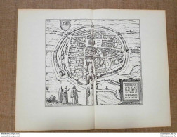 Veduta Della Città Di Middelburg Anno 1575 Braun E Hogenberg Ristampa - Geographische Kaarten