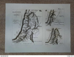 Carta Geografica Mappa Palestina Giudea Israele Atlante Leonardo Cacciatore 1831 - Landkarten