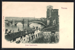 Cartolina Verona, Ponte Castel Vecchio  - Verona